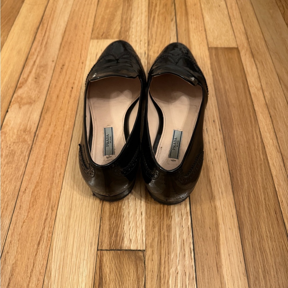 Prada Women’s Patent Oxford Loafers - Picture 3 of 4
